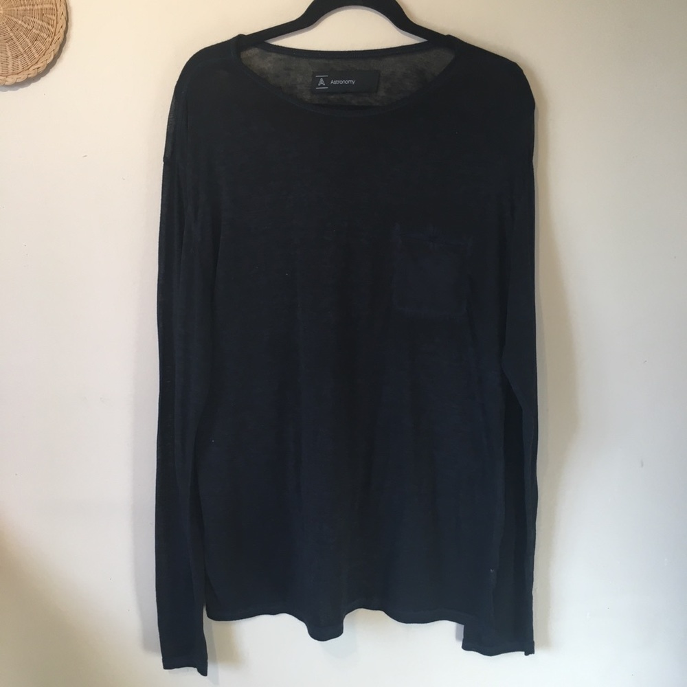 Men’s large astronomy black long sleeve pullover
